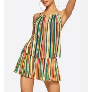 Jessica Simpson Two Piece Set Archer Skort and Halter Top in Torrid Stripe Sz L